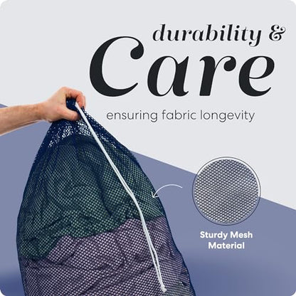Handy Laundry Mesh XL Laundry Bag - Durable, Machine Washable with Secure Drawstring Closure - Perfect for College Dorms, Laundromats, Apartments (Navy, Large 24" x 36") - color: Navy