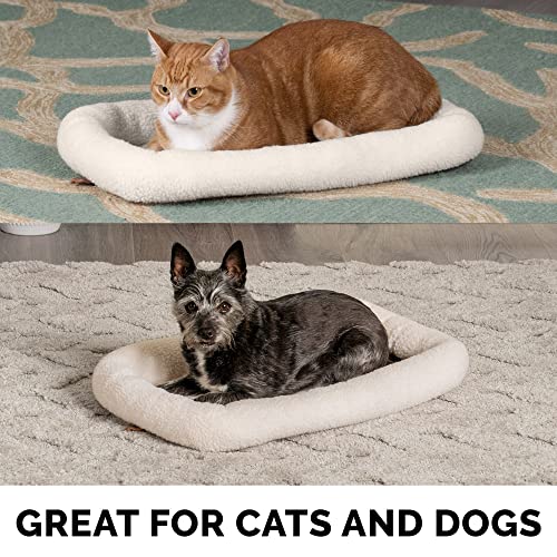 Furhaven Dog Bed for Large Dogs, 100% Washable, Sized to Fit Crates - Sherpa Fleece Bolster Crate Pad - Cream, Jumbo/XXL - color: Cream, size: Jumbo (XX-Large)