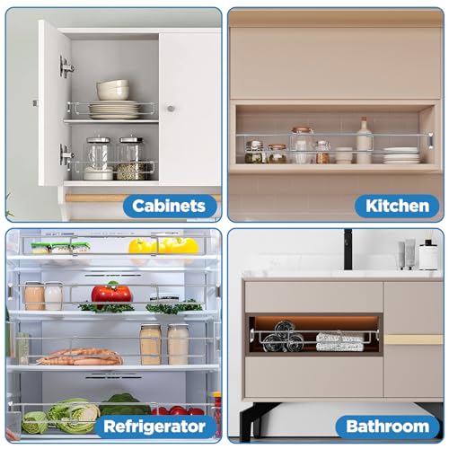 4 Pack RV Refrigerator Tension Rods, RV Fridge Secure Adjustable Bars 12.44"-22.63" for Bars Travel Trailer Motorhome Camper Accessories,Refrigerator, Cupboard, Bookshelf,Kitchen