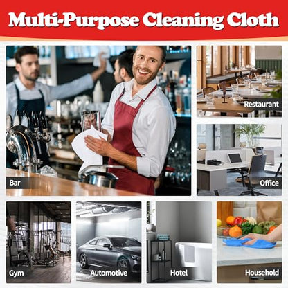 FIXSMITH Shop Towels, Microfiber Cleaning Cloth Bulk, 200 Pack Microfiber Towels for Cars, All-Purpose Absorbent Cleaning Rags, Dust Cloth for Automotive, Mechanic, Garage, Bar, 11.5 x 11.5 inch