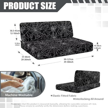 RV Dinette Cushion Covers Spider Web Stretchy Bench Seat Covers for Camper Couch, Booth Set, Sofa - Washable 2 Stretch Camper Cushion Slipcovers,Black - color: Black Spdier Web