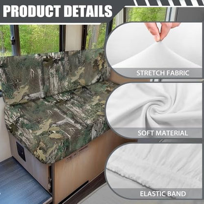 SEANATIVE Camouflage Hunting RV Couch Cushion Cover Super Stretch Sofa Slipcover Non Slip Soft Couch Sofa Cover Washable Camper Furniture Protector Replacement Car Bench Cover - color: Camouflage Hunting