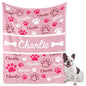 Personalized Dog Blanket, Customized Pet Blankets with Name Picture, Throw Blanket for Small Medium Large Dog Puppy Cat (E-Pink) - color: A-pink-1