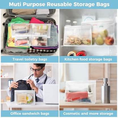 SPLF 4 Pack Leakproof Clear Toiletry bags, TSA Approved Quart Size Zipper Bags, BPA Free Travel Makeup Cosmetic Bags for Women Men, Carry on Airport Airline Compliant Bags - size: 2 Large 2 Medium