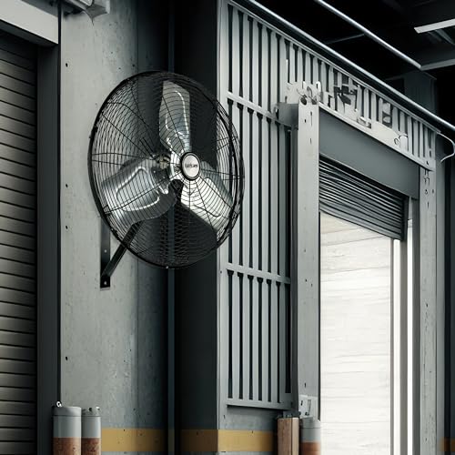Hurricane 30" Pro Commercial Grade Oscillating Wall Mount Fan, Black - Heavy-Duty All-Metal Corded Electric Air Cooling Unit for Home, Garage, Greenhouse, or Workshop - style: 30" Pro Commercial Grade