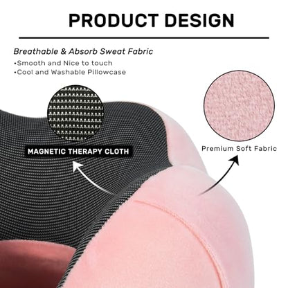 urnexttour Neck Pillow Airplane-2 Pack Memory Foam Travel Pillow, Soft Support Travel Neck Pillow for Travelling, Sleeping Rest, Car, Train and Home Use (Grey&Pink) - color: Grey&pink