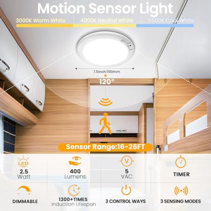 SunRider 4-Pack Rechargeable Motion Sensor LED Ceiling Light with Remote, Cordless Closet Lights Battery Operated, Dimmable 3CCT Magnetic Suction - size: 4 Count (Pack of 1)