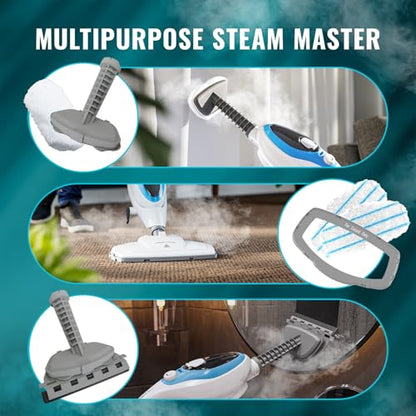 PurSteam 10-in-1 Steam Mop, Floor Steamer with Detachable Handheld Steam Cleaner for Tile, Hardwood Floors - size: Large