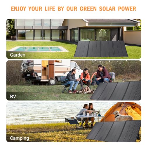 800W Portable Solar Panel,2pcs 400W,Foldable Solar Panel Power Backup,36V Output Solar Charger for Power Station Off Grid Outdoor Activities, RV, Marine,Camping, Solar Generator, IP67 Waterproof - size: 2 Pack