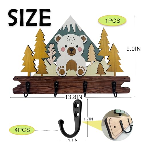 Dog Leash Holder for Wall Mount, Farmhouse Wooden Dog Claw Hooks, Paws Key Rack Accessories for Rustic Home Decor (L) - size: Large