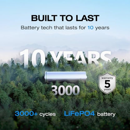 EF ECOFLOW Portable Power Station RIVER 2, 256Wh LiFePO4 Battery/ 1 Hour Fast Charging, 2 Up to 600W AC Outlets, Solar Generator (Solar Panel Optional) for Outdoor Camping/RVs/Home Use - style: RIVER 2