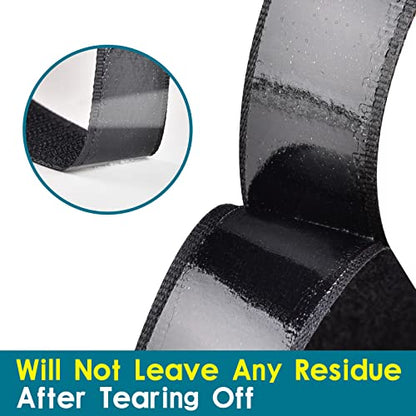 3/4 Inch x 82 Feet Black Hook Loop Strips with Adhesive Heavy Duty, Multi-Purpose Hook and Loop Tape, Double Sided Hook Loop Rolls, Picture Hanging Strips, TV Accessories, TV wall Adhesive Tape - size: 3/4in x 82ft, style: Black