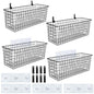 4 Set [EXTRA LARGE] Hanging Wall Mount Storage Baskets with Adhesive Hooks & Steel Hooks, Multiuse Sturdy Wire Metal Organizing Baskets for Home Kitchen Bathroom Pantry Utility Organizer, Black - size: Extra Large