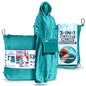 3-in-1 Travel Blanket Airplane – Compact with Bag & Pillow Combo Set, Ultra-Soft Fleece | Packable Blanket Compact | Hidden Pocket | Trolley Sleeve | Carabiner | Travel Essentials (Aqua Teal)