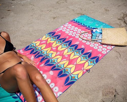 Quick Dry Towel Extra Large 78x35 Inch - Microfiber Beach Towel - Perfect for Beach, Travel, Swimming, Pool, Yoga, Hiking, Camping - Lightweight, Fast Drying, Compact for Adults (Bohemian) - color: Bohemian, style: Extra Large 78x35"