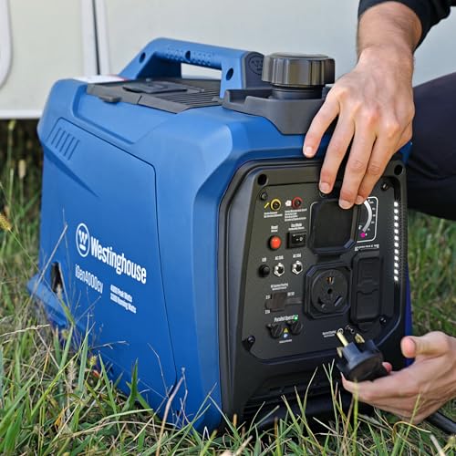 Westinghouse 4000 Peak Watt Super Quiet Portable Inverter Generator, Wheel & Handle Kit, RV Ready 30A Outlet, Gas Powered, CO Sensor, Parallel Capable - style: 4000 Watts - Gas Only - Recoil Start