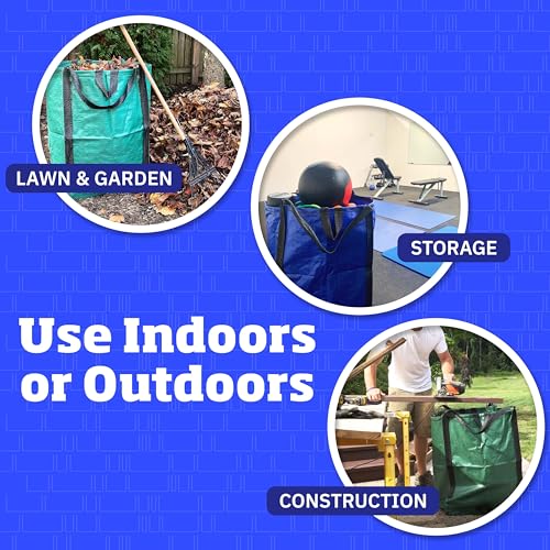 DURASACK Heavy Duty Home and Yard Bags 48-Gallon Reusable Self-Standing Lawn and Leaf Bags Garbage Can with Reinforced Handles, Gray - color: Gray