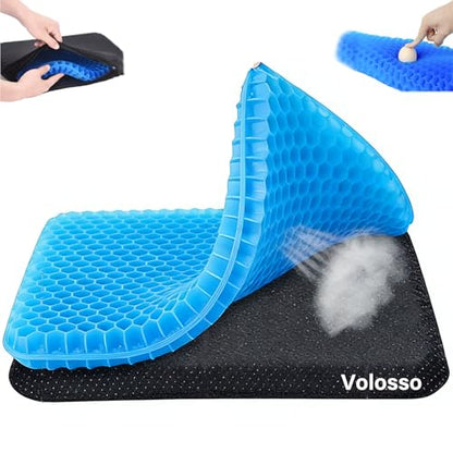 Gel Seat Cushion, Cushion, Gel Seat Cushion for Long Sitting, Breathable Honeycomb Design Absorbs Pressure Points Chair Pad, for Office Chair, Wheelchair, Car & Truck (50 * 50 * 6cm) - color: 50*50*6cm