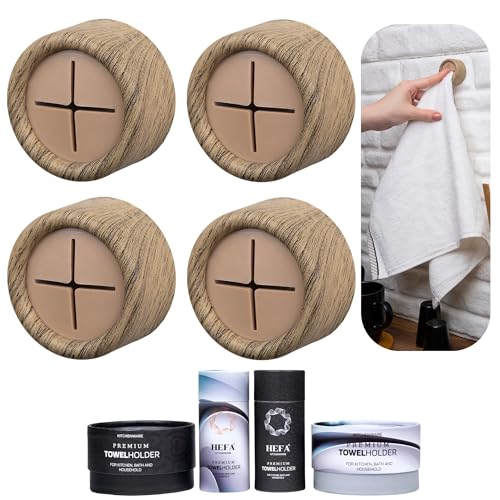 HEFA Towel Holder, Towel Hooks, Dish Towel Holder, Kitchen Organization, Bathroom Accesories, Kitchen Towel Hook, Kitchen Towel Holder, Christmas Gift, Kitchen Gadgets 4 Pack - color: Oak-tree, size: 4 Pack