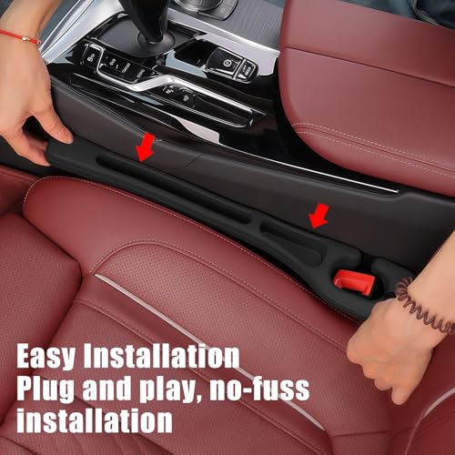 Car Seat Gap Filler Organizer 2 PCS Black Universal Seat Gap Plug Blocker Anti-Drop Console Catcher Phone Keys Storage for Car Truck SUV Auto Accessories Style1 - size: Style 1