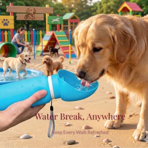 Portable Dog Water Bottle, 19 oz/550 ml Collapsible Pet Travel Cup with Foldable Silicone Bowl, Food-Grade Silicone Water Dispenser for Walking, Hiking & Travel, Yellow (Blue) - color: Blue