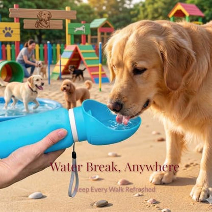 Portable Dog Water Bottle, 19 oz/550 ml Collapsible Pet Travel Cup with Foldable Silicone Bowl, Food-Grade Silicone Water Dispenser for Walking, Hiking & Travel, Yellow (Blue) - color: Blue