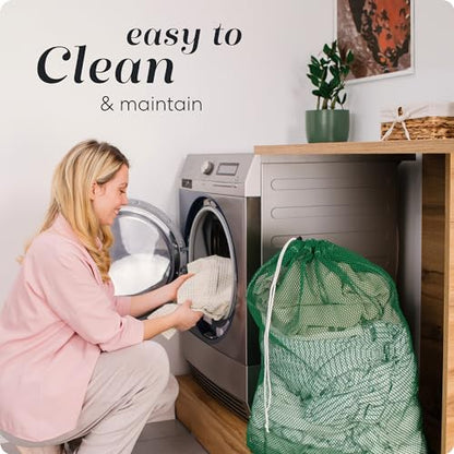 Handy Laundry Mesh XL Laundry Bags - Durable, Machine Washable with Secure Drawstring Closure - Perfect for College Dorms, Laundromats, Apartments (Green, Large 24" x 36") - color: Green