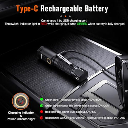 NICRON L71 Rechargeable 1800 Lumens Flashlight with L74mini EDC Flashlight