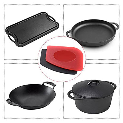 316 Upgraded Chainmail Scrubber with Silicone Handle Cast Iron Cleaner for Cast Iron Grill Pan Skillet Wok Bakeware Ergonomic to Hold Easy to Use Dishwasher Safe, Scrubber + Scraper + Towel (Black) - color: Black