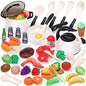 CUTE STONE Play Kitchen Accessories Toy, Play Food Sets for Kids Kitchen, Pretend Kitchen Set for Kids with Play Pots, Pans, Toddler Kitchen Playset Kitchen Toys for Girls Boys - style: White Cooking Set