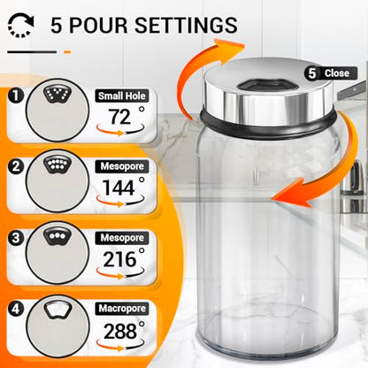 Segarty Spice Jars Set, 3 Pack 6 oz Glass Spice Jar with Labels, Seasoning Bottles Set with 136 Blank Stickers, 1 Chalk Marker, 1 Brush, Salt and Pepper Shakers with Ajustable Holes Lids - size: 7oz / 200ml