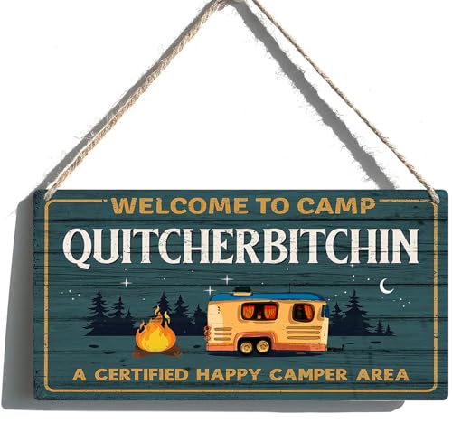 Welcome To Our Camp Sign - Funny Camper Decor For RV Wall & Campsite - Wooden Camping Sign Accessory - color: 1CampingSign