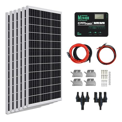 ExpertPower 600W 12V Solar Panel Kit | 600W Mono Rigid Solar Panels, 40A MPPT Solar Charge Controller | RV, Trailer, Camper, Marine, Off Grid, Solar Projects - size: 600W + 40A MPPT