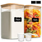 ComSaf 1.2 Gallon Wide Mouth Flour Sugar Storage Containers 2 Pcs, 4.6 Qt Glass Storage Containers with Lids, Large Pantry Glass Jar with Lid, Big Jars for Rice, Flour, Sugar, Cereal, Cookie, Coffee - color: 4.6Qt-Square-2Pack