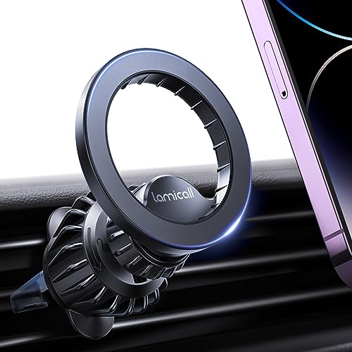 Lamicall for MagSafe Car Mount - [20 Super Magnets] Magnetic Phone Holders for Your Car, Air Vent Phone Holder Car, HandsFree Cell Phone Holder Mount Accessories for Women Men fit iPhone 17 16 Pro Max - color: Black