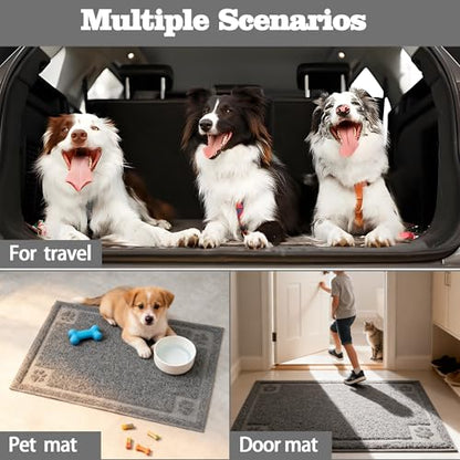 Darkyazi Pet Feeding Mat Large for Dogs and Cats,24"×16" Flexible and Easy to Clean Feeding Mat,Best for Non Slip Waterproof Feeding Mat. (Grey) - color: Grey