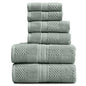 Springtree Home 100% Cotton Bathroom Towel Set | 6 Piece Set - Green Towels | Geometric Textured Design | Absorbent & Quick-Dry | Oeko-TEX® Standard 100 Cotton | Myla Collection - Eucalyptus - color: Eucalyptus, size: 6 Piece Set