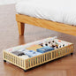 Bamboo Under Bed Storage Containers with Wheels, 40L UnderBed Drawers with Dust Bag, Breathable Under Bed Shoe Storage, Rolling UnderBed Clothes Storage, 1Pack - size: 37.48"L ×24.08"W, style: 1Pack
