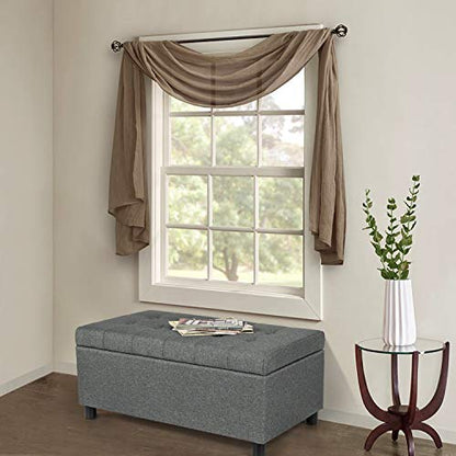 Joveco Rectangular Lift Top Storage Ottoman Bench, Tufted Storage Bench for Living Room Entryway Bedroom (Gray) - color: Fabric Gray
