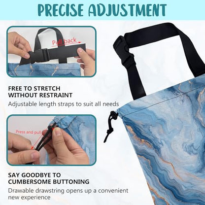 Car Garbage Bag Abstract Blue and Gold Marble Drawstring Car Trash Bag Hanging for Back Seat with Adjustable Buckle Canvas Vehicle Trash Can Easy-to-Install - color: Abstract Blue and Gold Marble
