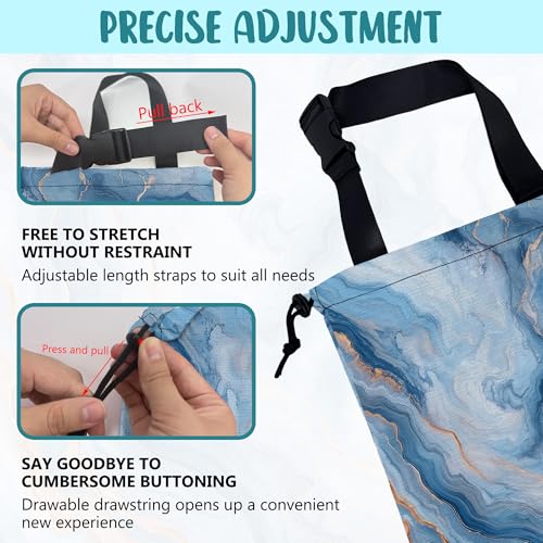Car Garbage Bag Abstract Blue and Gold Marble Drawstring Car Trash Bag Hanging for Back Seat with Adjustable Buckle Canvas Vehicle Trash Can Easy-to-Install - color: Abstract Blue and Gold Marble