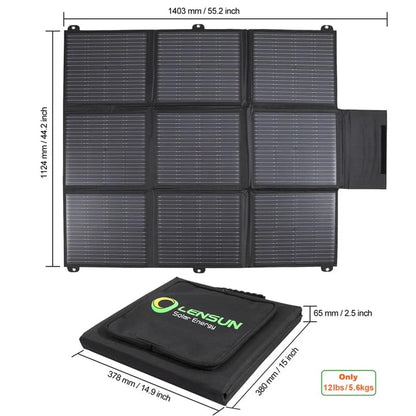 LensunSolar 200W 12V Portable Solar Panel Blanket with Anderson Connectors for Solar Generator Power Station, Lightweight, with 20A MPPT Charger Controller - size: 200W+MPPT