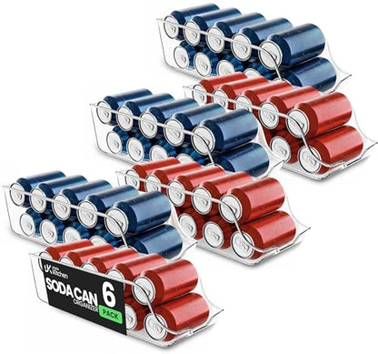 Utopia Kitchen Soda Can Organizer and Dispenser for Refrigerator/Pantry - Durable Can Storage Organizer Fridge & Kitchen Organization - (Clear, Set of 6) - size: Pack of 6