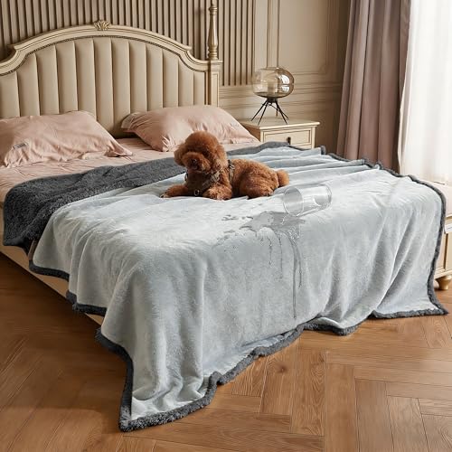 Kritter Planet Waterproof Reversible Pet Blanket for Dogs and Cats | 80 x 90 Inch, Waterproof Cover for Sofa and Bed, Washable Protection Against Fur, Dirt, Scratches and Everyday Messes - color: Grey/Charcoal Grey, size: 90"x80"