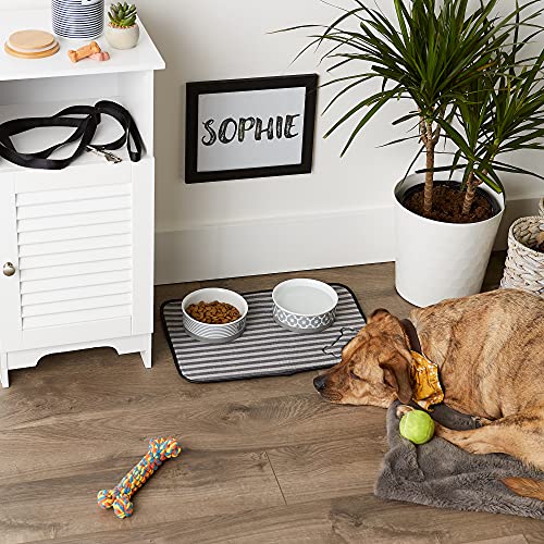 Bone Dry Machine Washable, Ultra Absorbent Pet Mat, 12x18", Gray Stripe - color: Gray Stripe, size: 12"L x 18"W