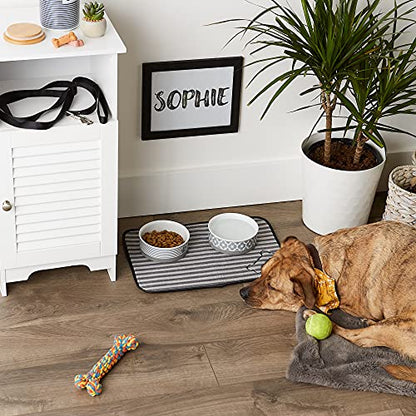 Bone Dry Machine Washable, Ultra Absorbent Pet Mat, 12x18, Gray Stripe (Pack of 2) - color: Gray Stripe, size: 12"L x 18"W (Pack of 2)