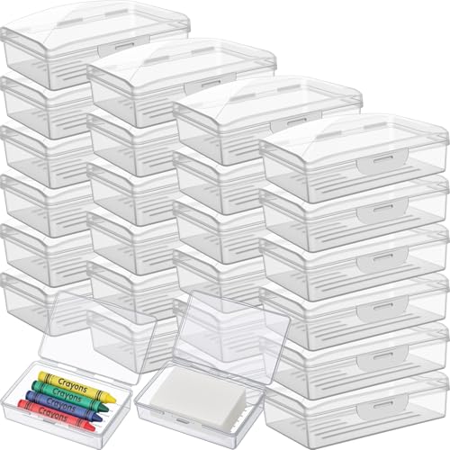 Reallnaive 24 Pcs Travel Soap Container Portable Plastic Soap Boxes Bulk with Lid Homeless Donations Bulk Gym Shower Tour Groups Hotel Outdoor Camping (Clear) - color: Clear
