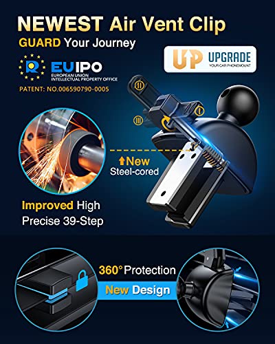 VANMASS [True Military-Grade Car Phone Holder [Best Suction & Clip] Cell Phone Mount for Dashboard Windshield Vent Wall,Truck Cradle Dash Stand for iPhone 15 Pro Max 14 13 12 Android,Light Black - color: Black