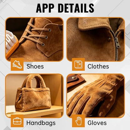 3PCS Suede Brush and Eraser Set, Soft rubber suede cloth, Suede Shoes Cleaner with Microfiber Shoe Cloth, Suede Cleaning Kit with Soft Brush&Stain Eraser for Shoes, Bags, Jacket, Purse, Sofa