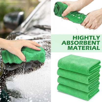 SmoothNovelty 10 Pcs Extra Large Microfiber Cloth 30" x 20" Large Floor Microfiber Towel Reusable Washable Free Lint Free Cloth Rag for Squeegee Mop Floor Window Housekeeping (Green) - color: Green